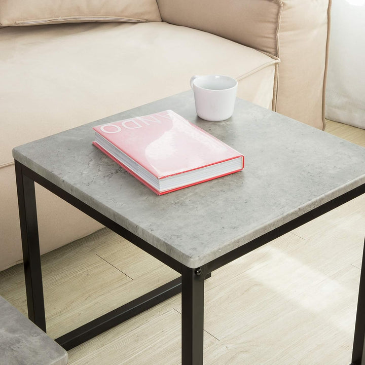 SoBuy FBT42-HG 2er Set Couchtisch Beistelltisch 2-teilig Satztisch Sofatisch Kaffeetisch Tisch-Set g