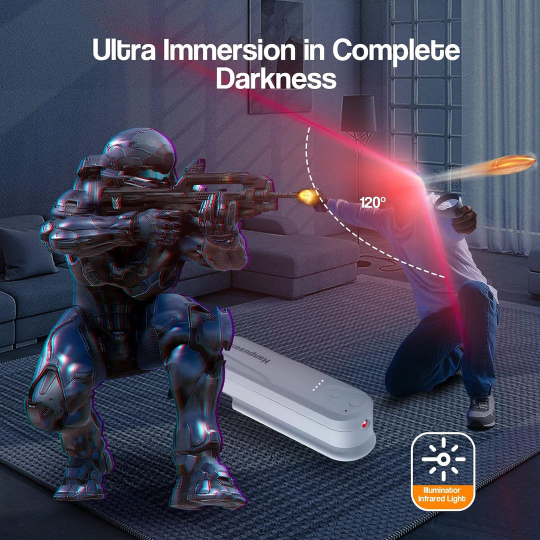 Hanpusen Quest 2 Zubehör Akku Pack mit Ir Licht, VR Infrarot Licht mit 5000mAh Powerbank für Meta Qu
