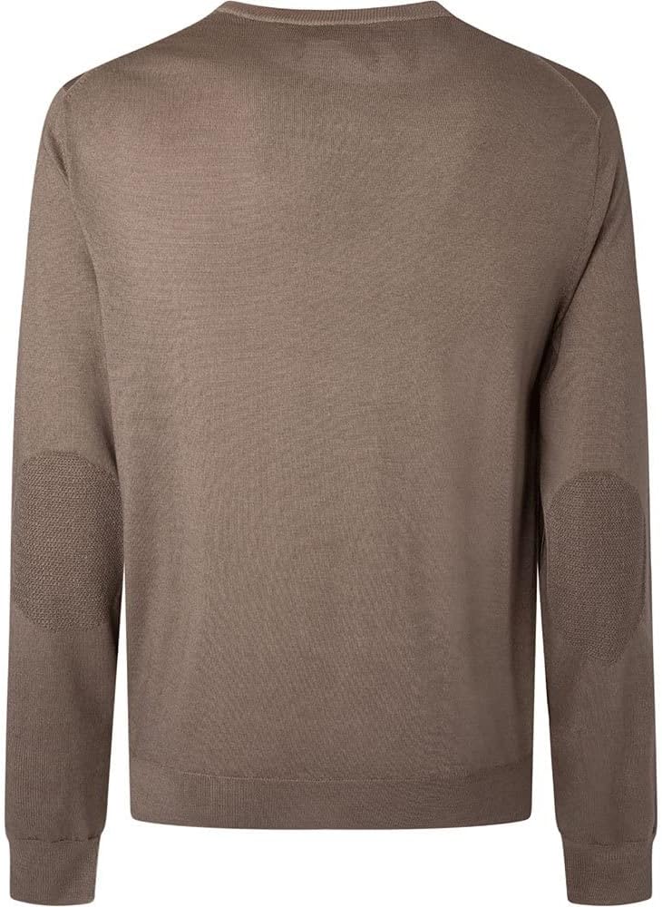 Hackett London Herren GMD Merino Silk Crew Pullover XXL Brown (Desert Taupe), XXL Brown (Desert Taup