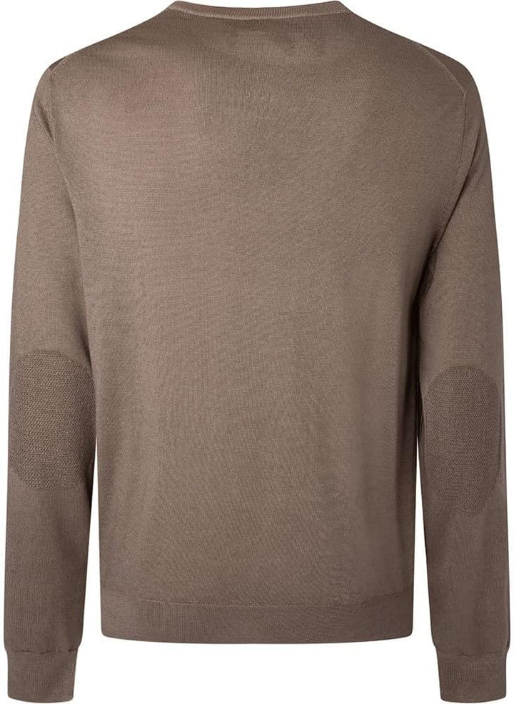 Hackett London Herren GMD Merino Silk Crew Pullover XXL Brown (Desert Taupe), XXL Brown (Desert Taup