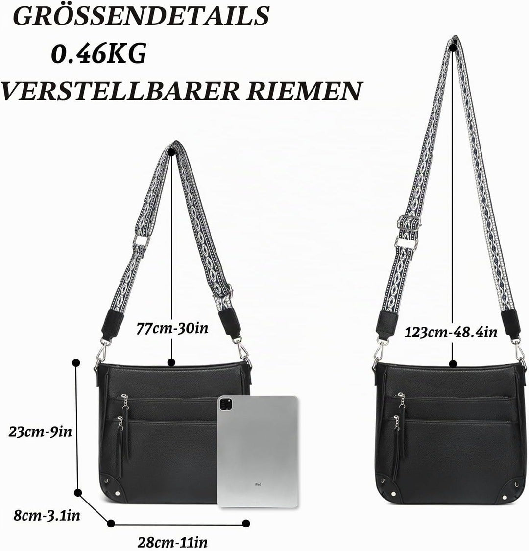 Umhängetasche Damen Mittelgross Schultertaschen Leder PU Handtasche Für Damen Crossbody Bag Weiche T