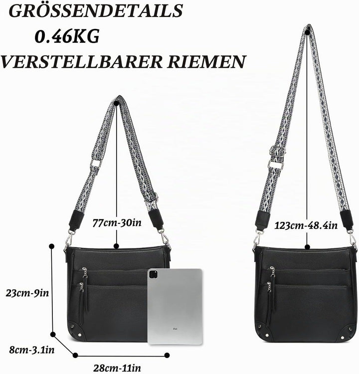 Umhängetasche Damen Mittelgross Schultertaschen Leder PU Handtasche Für Damen Crossbody Bag Weiche T