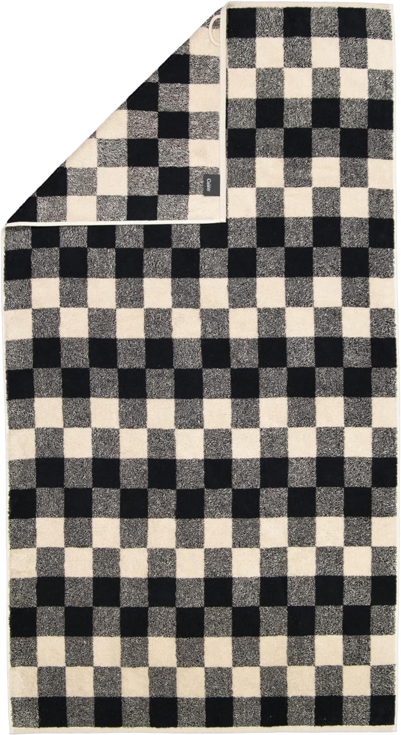 CAWÖ Home Handtücher Natural Karo 6217 Natur-schwarz - 39 Duschtuch 80x150 cm, Duschtuch 80x150 cm