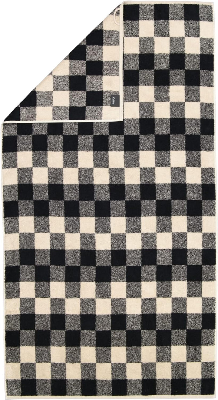 CAWÖ Home Handtücher Natural Karo 6217 Natur-schwarz - 39 Duschtuch 80x150 cm, Duschtuch 80x150 cm