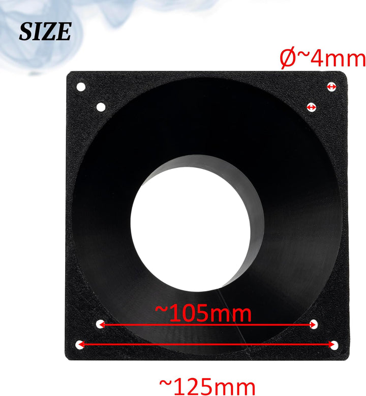 AERZETIX Quadratisch-Rund-Adapter für Luftstrom für Lüftungskanal 140x140 mm Ø73 mm aus ABS-Kunststo
