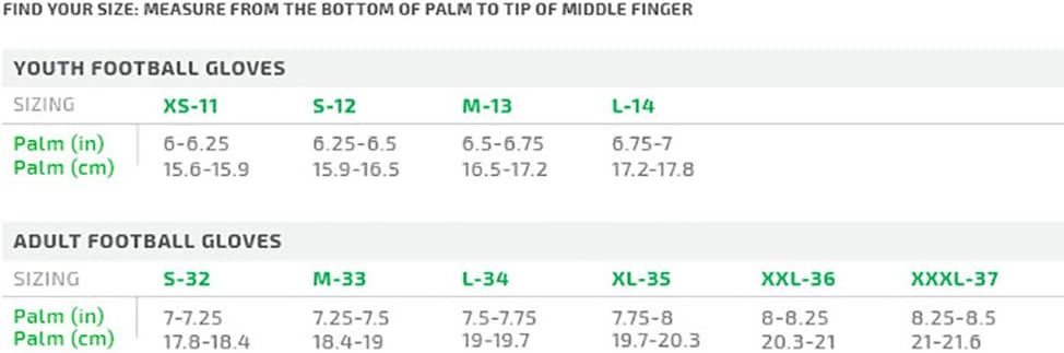 Cutters Gamer gepolsterte Empfänger-Fussballhandschuhe, extra Halt, für Jugendliche und Erwachsene G