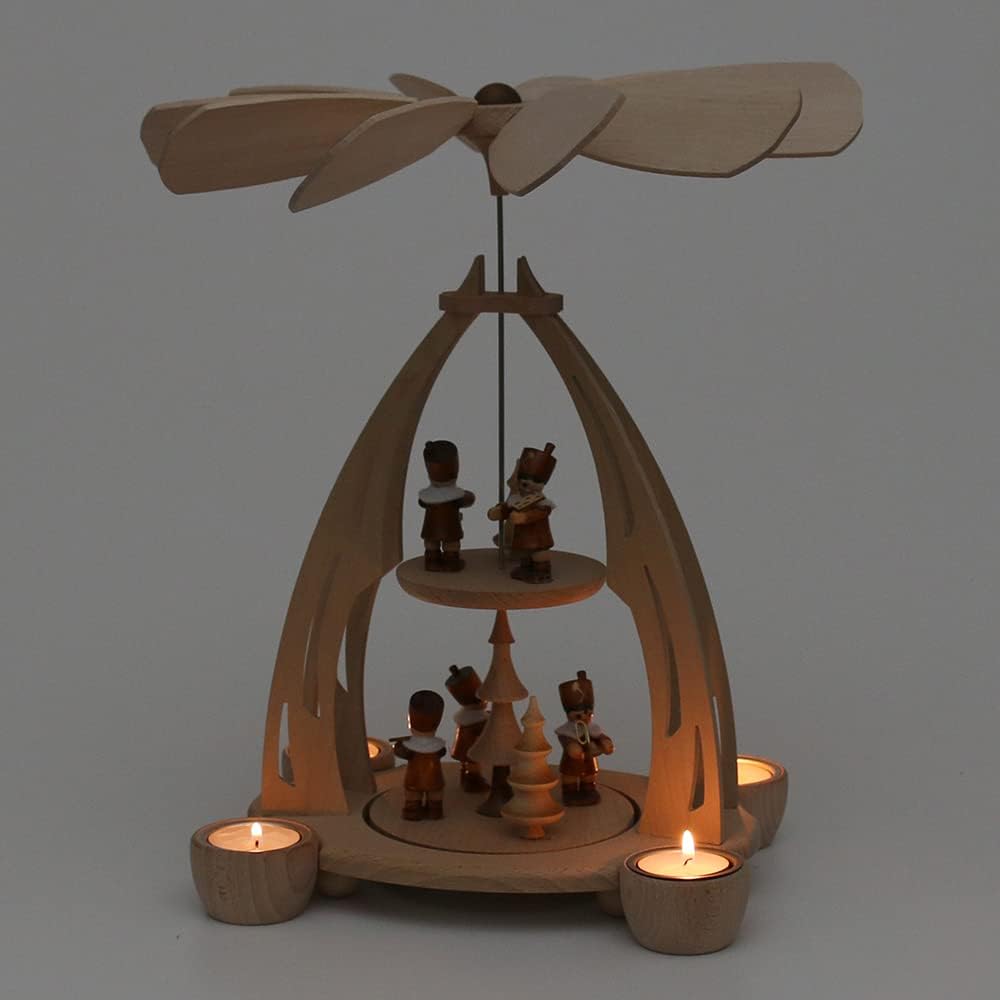 Dekohelden24 schöne und hochwertige Tischpyramide mit Bergleute, ca. 35 cm, Bergleute