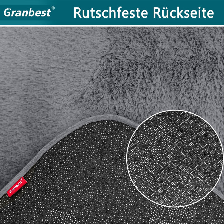 Granbest Luxus Verdicken Teppich Ähnlich Kaninchenfell Stilvolle Plüsch 1100GSM Teppich Anti-Rutsch