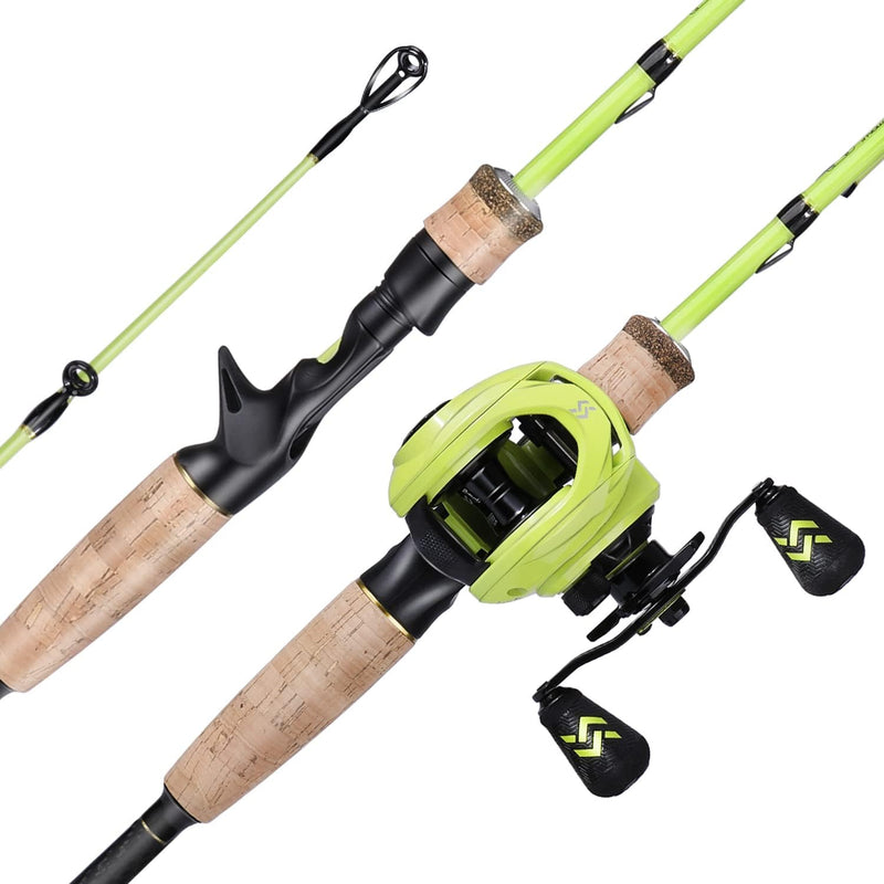 Sougayilang Baitcaster Combos, Leichte Baticasting Combo, 2 Abschnitte M/MH Baitcasting Rod Combo, 5