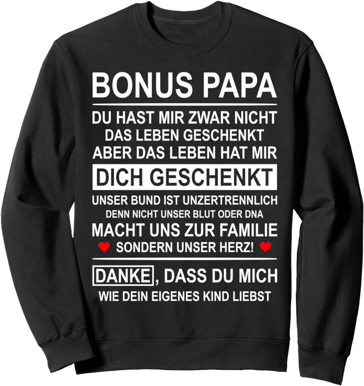 Bonus Papa Stiefvater Vatertag Ersatzpapa Vatertagsgeschenk Sweatshirt