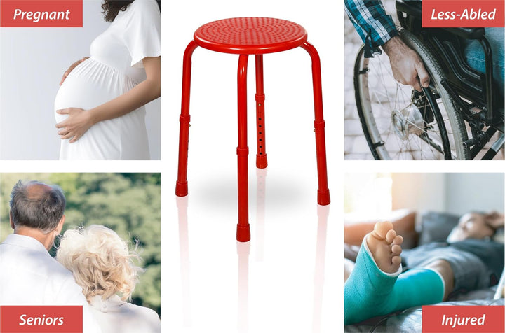Aidapt VB511AR Mehrzweck- Einstellbarer Hocker, rot, Rot