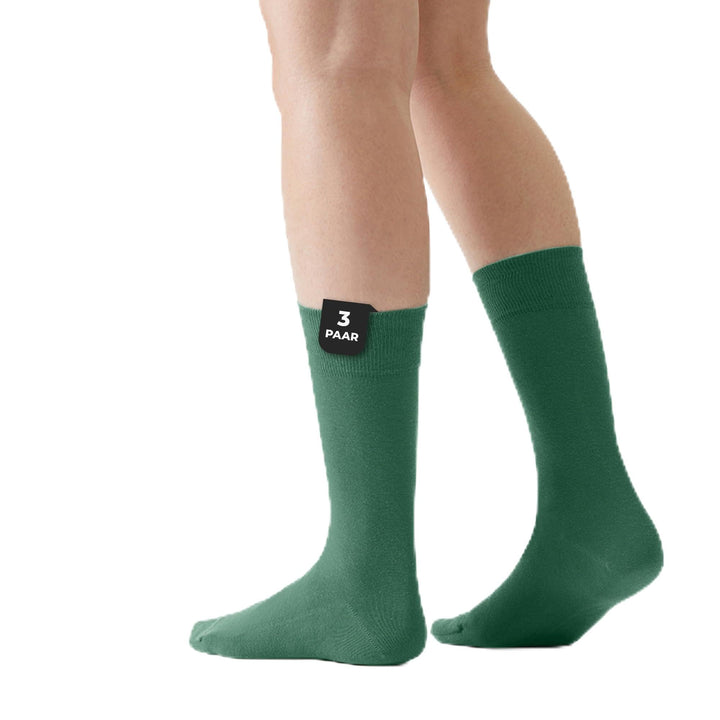 von Jungfeld - Herren Socken/Strumpf Herrensocken 3er-Pack einfarbig 43-46 Dunkelgrün, 43-46 Dunkelg