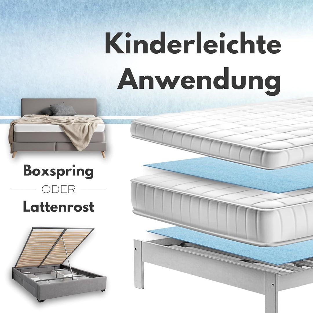 Topper Stopper® Original - Anti Rutsch für Topper & Matratzen, Premium Antirutschmatte für Boxspring