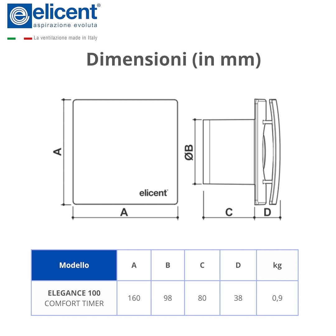 elicent | Elegance Spiralsauger Made in Italy (Timer, 100 mm) 100 mm Timer, 100 mm Timer