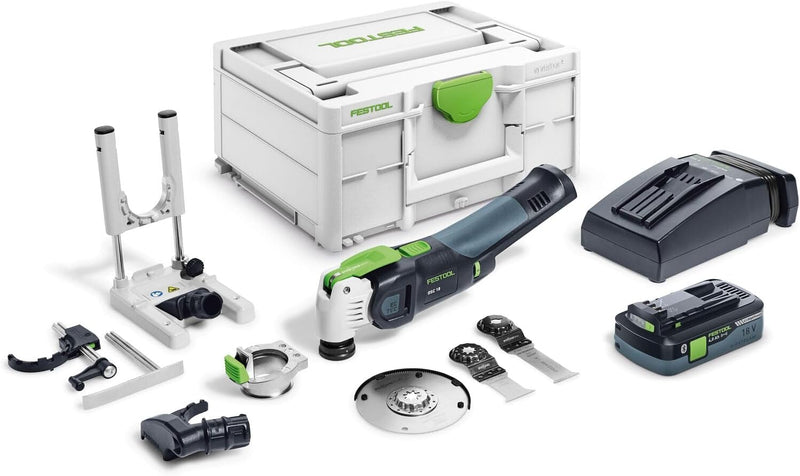 Festool Akku-Oszillierer OSC 18 HPC 4,0 EI-Set VECTURO (mit Akkupack, Schnellladegerät, Absaugvorric