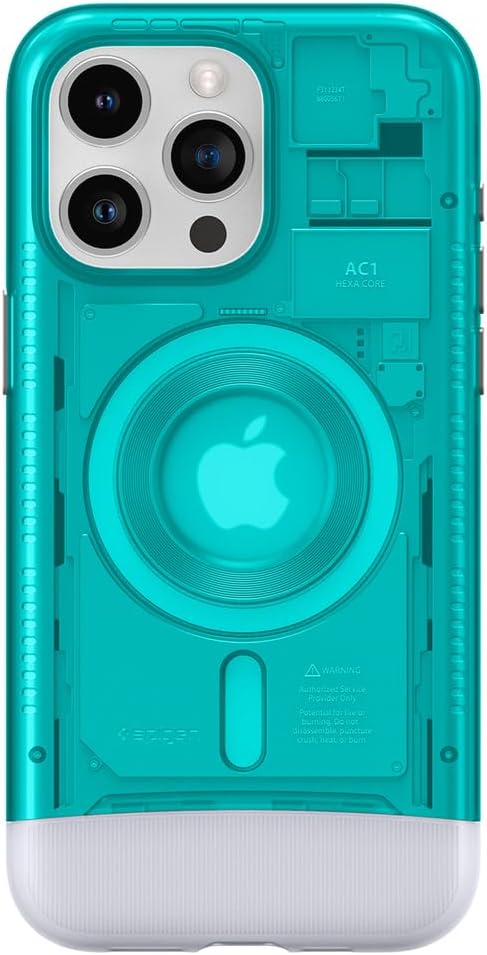 Spigen Classic C1 MagFit Hülle Kompatibel mit iPhone 15 Pro Kompatibel mit MagSafe -Bondi Blue, Bond
