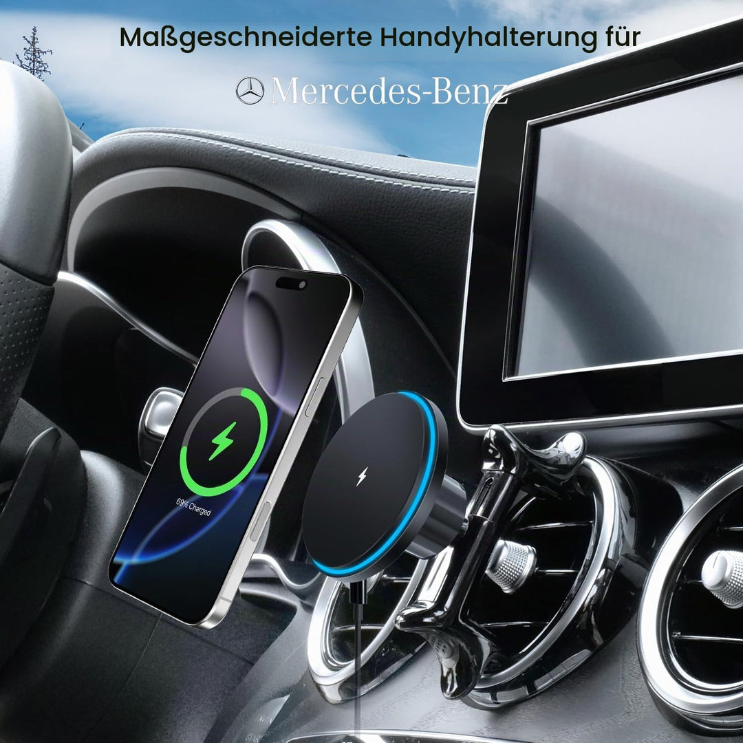 15W für Magsafe Autohalterung Handyhalterung Auto mit Ladefunktion, Runde Lüftung Für Mercede Benz A