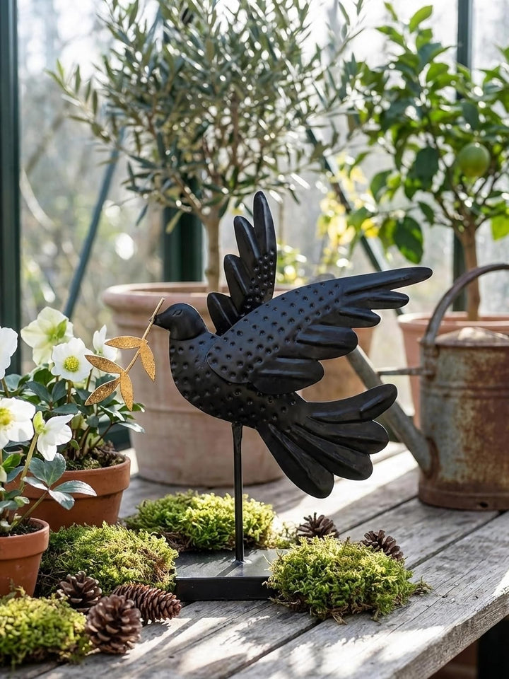 Pommerntraum ® | Wohn-Dekoration Skulptur Dekofigur Friedenstaube Friedenssymbol Friedenszeichen Tau