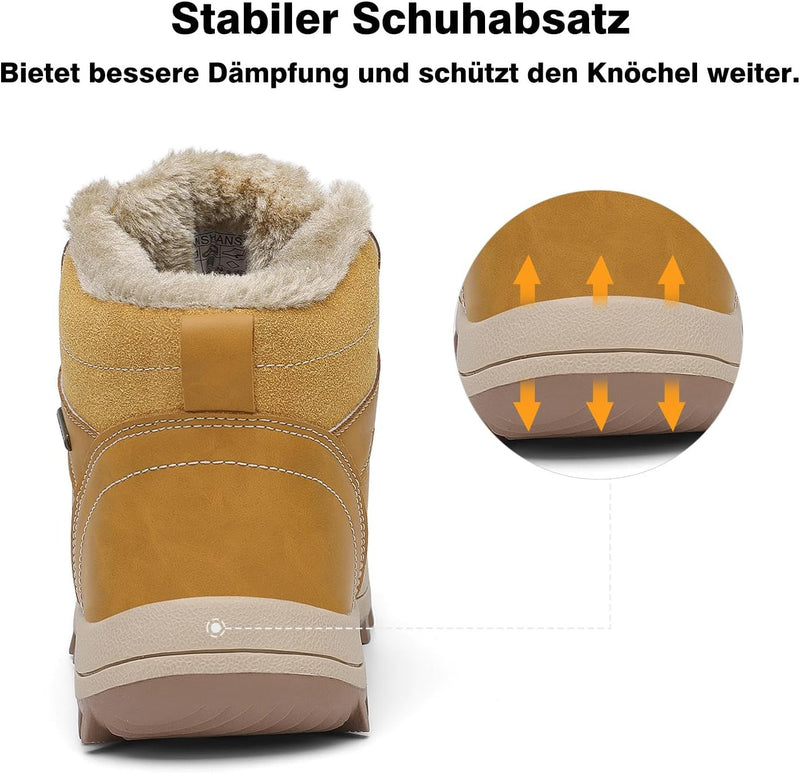 Mishansha Winterschuhe Warme Gefütterte Herren Damen Winterstiefel Wasserdicht Trekkingschuhe Wander