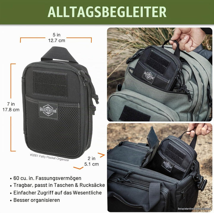 Maxpedition Fatty Pocket Organizer Tasche, Schwarz, 20 in, Schwarz