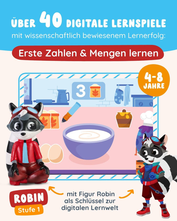 Edurino Figur Robin Zahlen & Mengen ab 4 Jahren - Stufe 1 inkl. App | Innovatives und digitales Lern