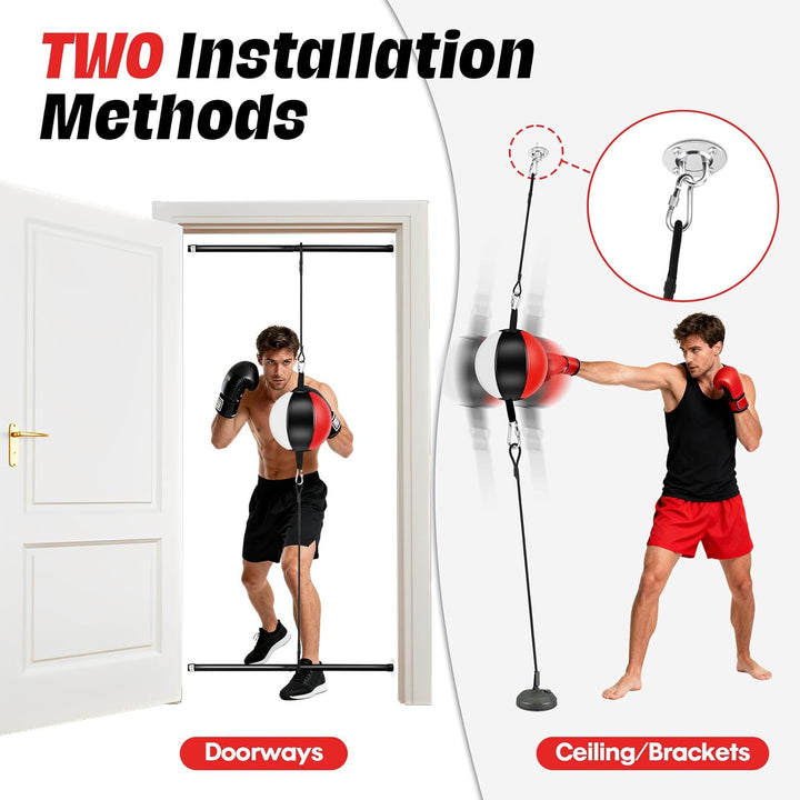 YORWHIN Türboxsack, Boxen Doppelendball, Boxtrainingsset ohne Wandmontage mit Bungee Schnur und Tele
