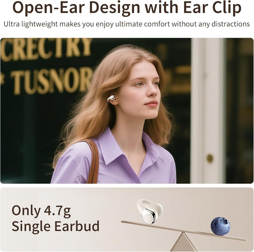 Open-Ear-Kopfhörer I5, Kabellose Bluetooth 6.0 Clip-On-Ohrhörer mit ENC, IPX5 wasserdicht, 36 Std. L