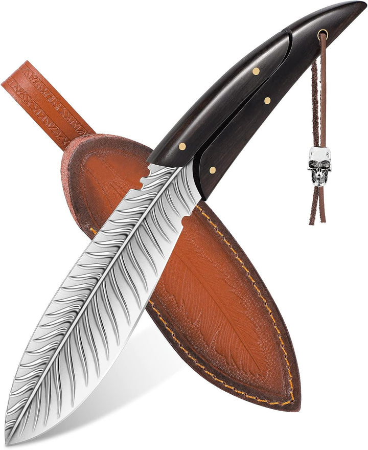 Frelander Küchenmesser Ausbeinmesser, Full Tang Kochmesser Japanisches Messer, Scharfes Feder Messer