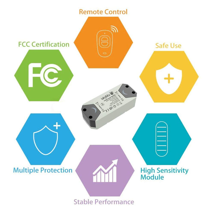 eMylo Smart Relaisschalter Wireless RF DC 12V Zwei 2-Kanal-Fernsteuerungsschalter 5V-24V HF-Relaissc
