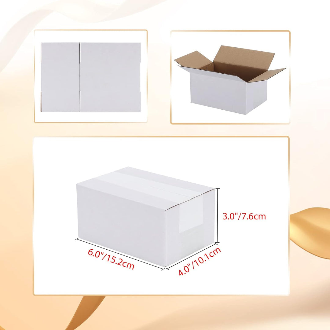 EYMPEU 40 Stück 15,3 x 10,2 x 7,7 cm Weisse Versandkarton, Kartons für kleine Gegenstände, Spielzeug