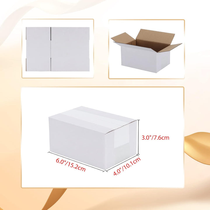 EYMPEU 40 Stück 15,3 x 10,2 x 7,7 cm Weisse Versandkarton, Kartons für kleine Gegenstände, Spielzeug