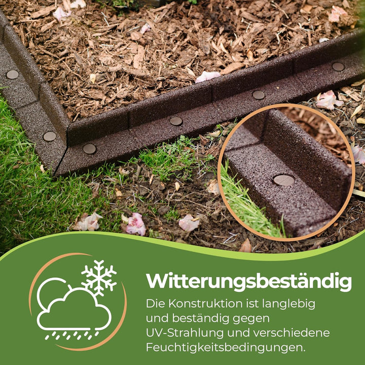 EcoShape FlexiBorder - Flexibel Rasenkante - Beeteinfassung für Rasenflächen - Wege - Erhöhte Begren