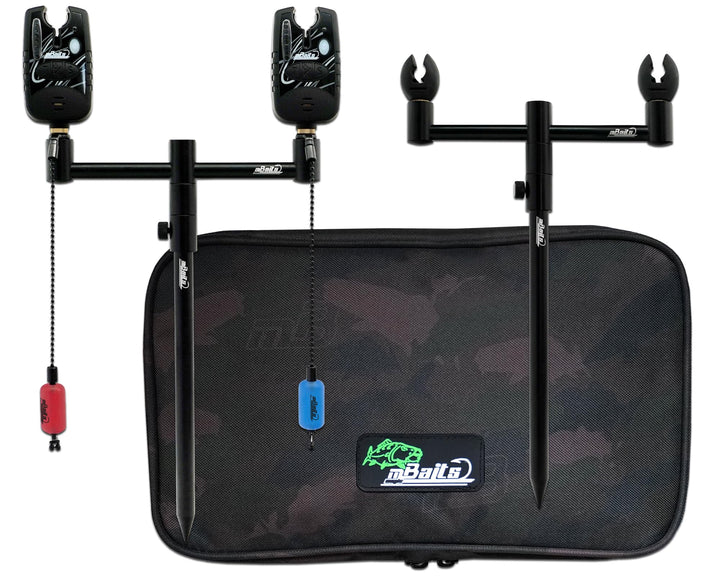 Angel-Berger Magic Baits Black Quick Rod Pod mit Tasche Bissanzeiger Rutenauflage Bobbin