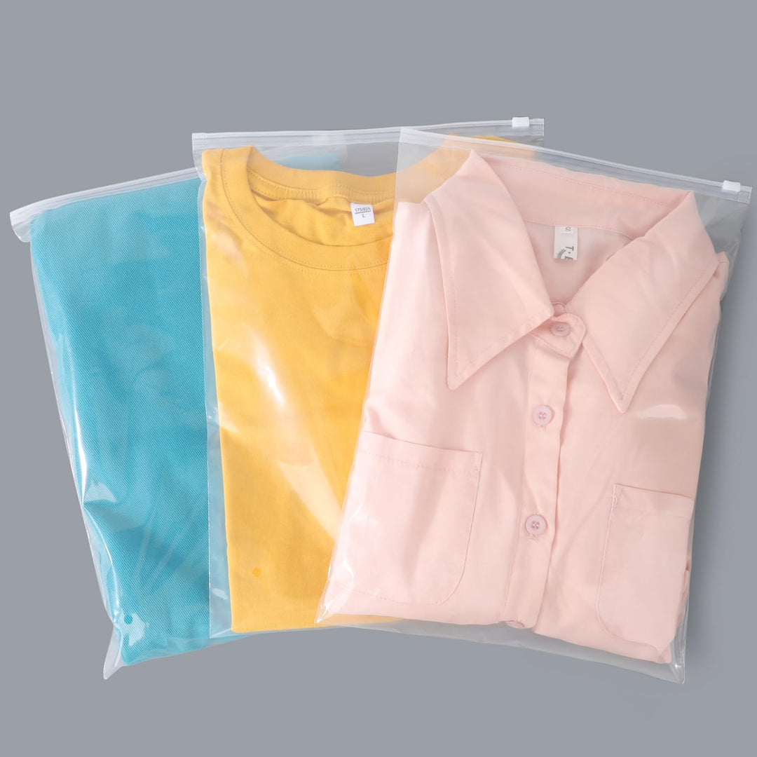Zip Beutel Kleidung, 50 Stück 25 * 35cm Wiederverschliessbare Beutel für Kleidung, Transparente Beut