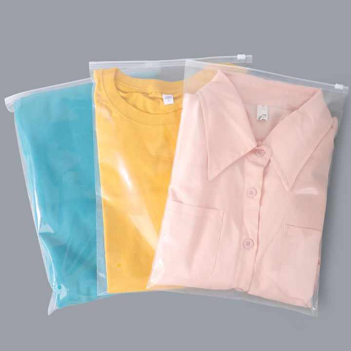 Zip Beutel Kleidung, 50 Stück 25 * 35cm Wiederverschliessbare Beutel für Kleidung, Transparente Beut