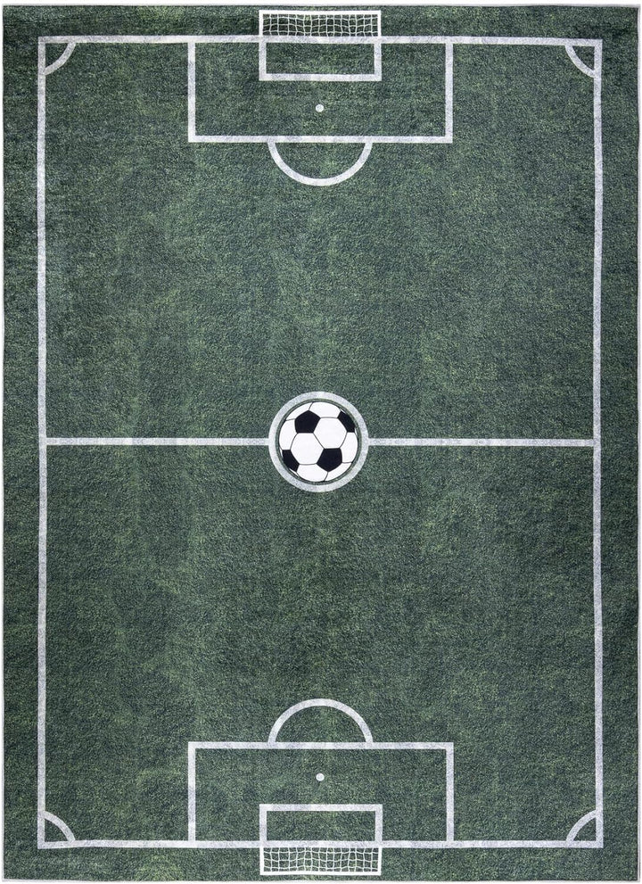 Kinderteppich Bambino Waschteppich Spielfeld, Fussball, für Kinder Anti-Rutsch - grün 180x270 cm 180
