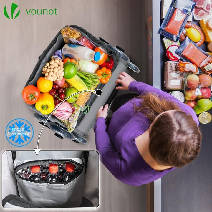 VOUNOT® Aluminium Einkaufstrolley Treppensteiger, 3 in 1 Trolly Einkaufswagen Klappbar, Hackenporsch