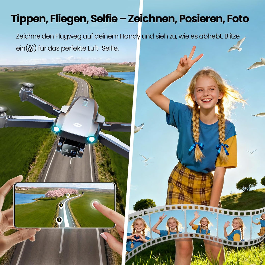 Holy Stone HS290 faltbare Drohne mit Kamera 1080P für Anfänger&Kinder, Quadcopter mit Optischem Flus