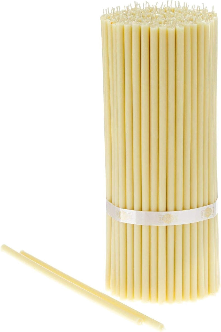 Danilovo 50 Stück Weiss Bienenwachs Kerzen - Orthodoxe Kerzen für Gebet, Rituals, Tischdeko Hochzeit