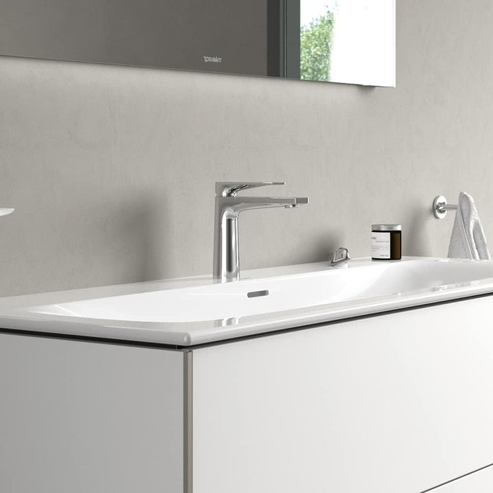 Duravit Tulum Waschtischarmatur, Grösse M (Auslauf Höhe 122 mm), Wasserhahn Bad mit Zugstangen-Ablau