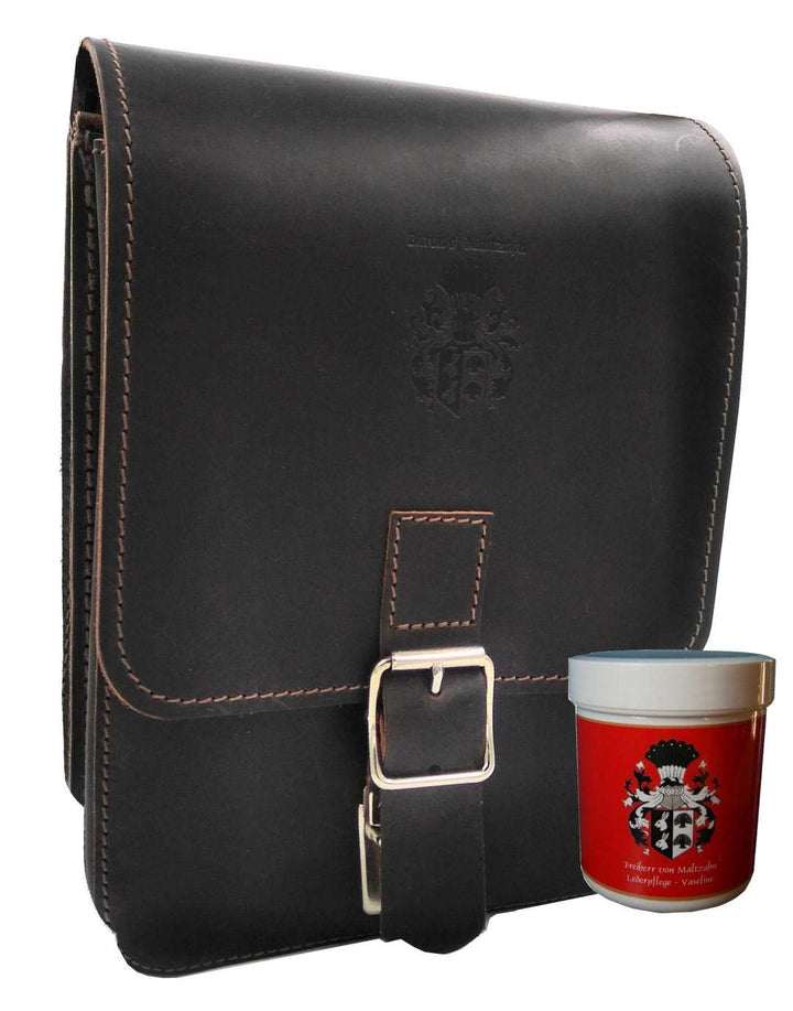 Freiherr von Maltzahn Schultertasche SCOTT Leder braun, Made in Germany