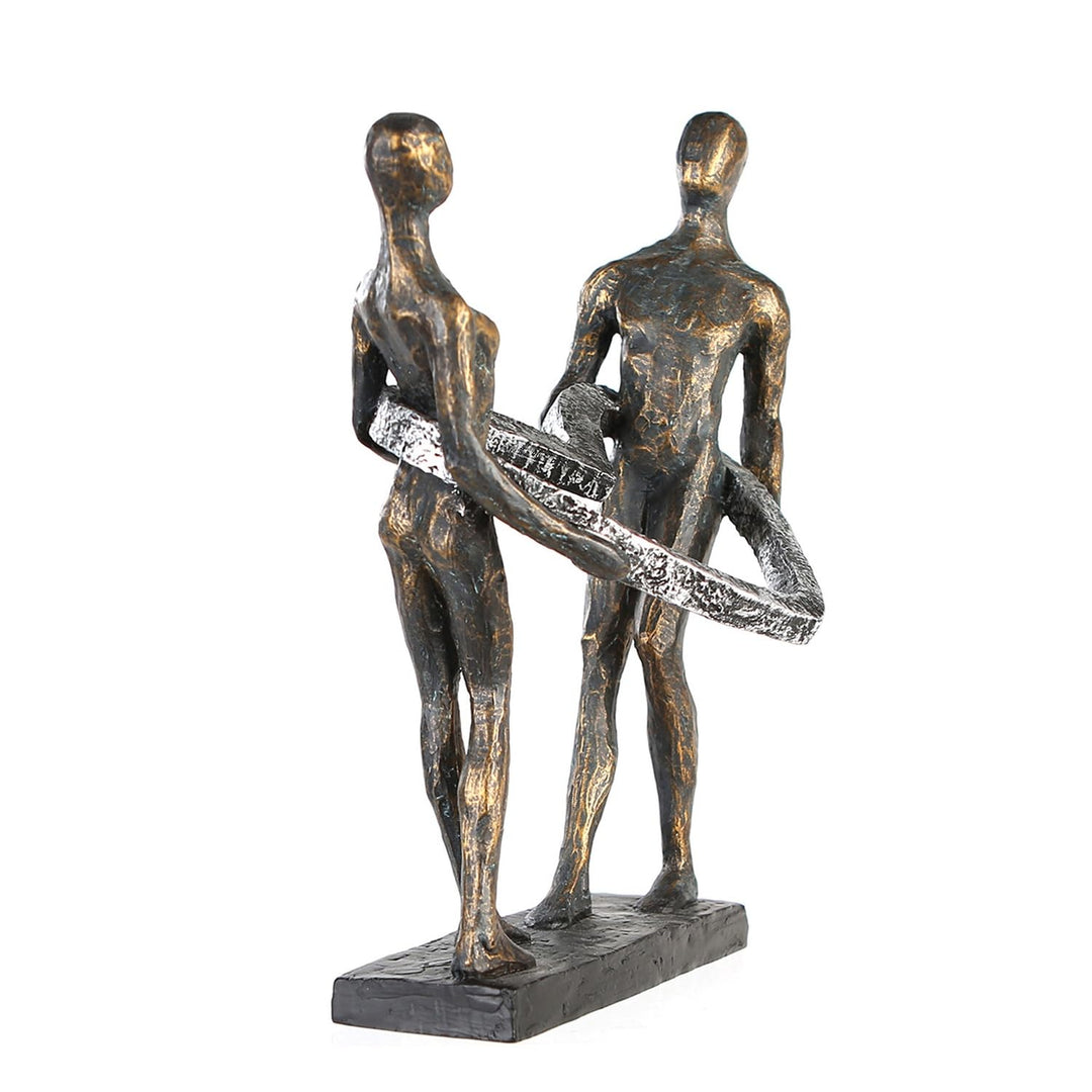 Casablanca - Deko Skulptur Figur Connected - aus Poly bronzefarbenes Paar H 31 cm Höhe 31 cm Bronzef