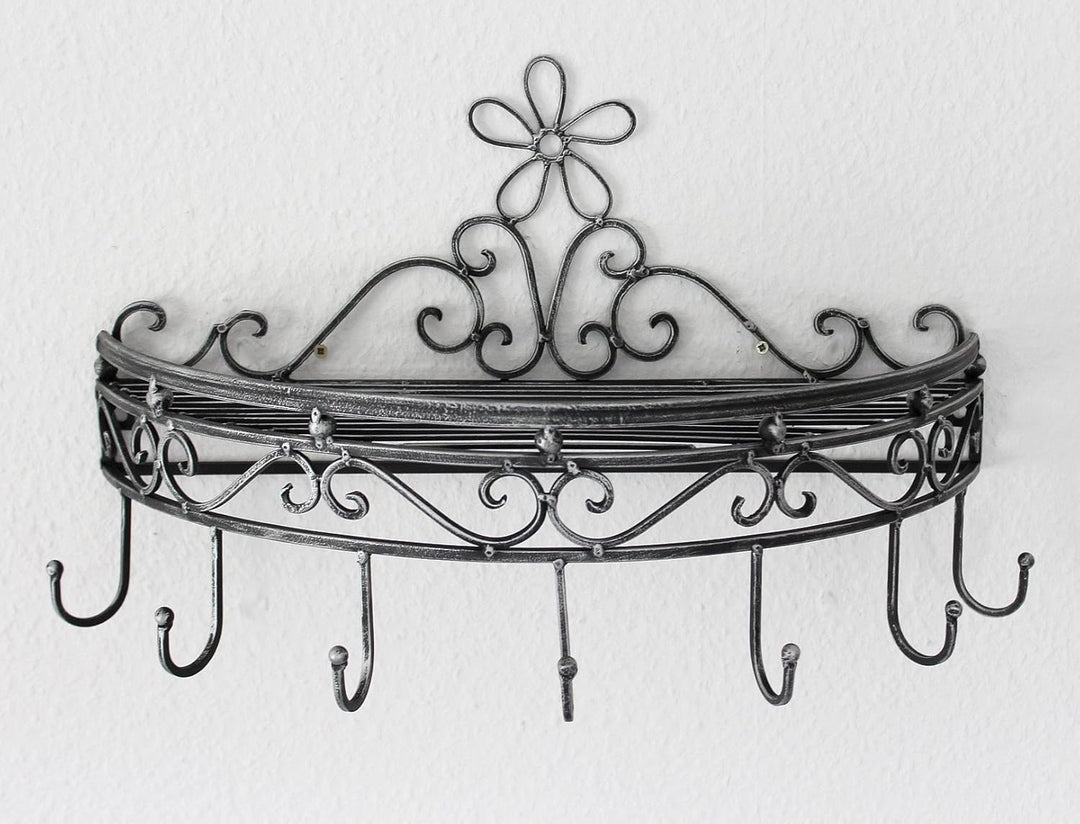 DanDiBo Wandregal 09919 Wandkonsole 50 cm Küchenregal aus Metall Topfhänger Kräuterregal