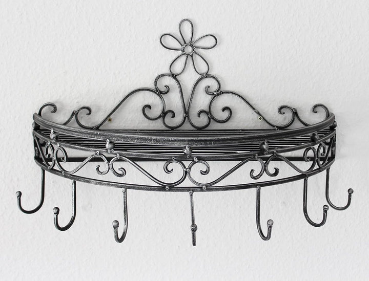DanDiBo Wandregal 09919 Wandkonsole 50 cm Küchenregal aus Metall Topfhänger Kräuterregal