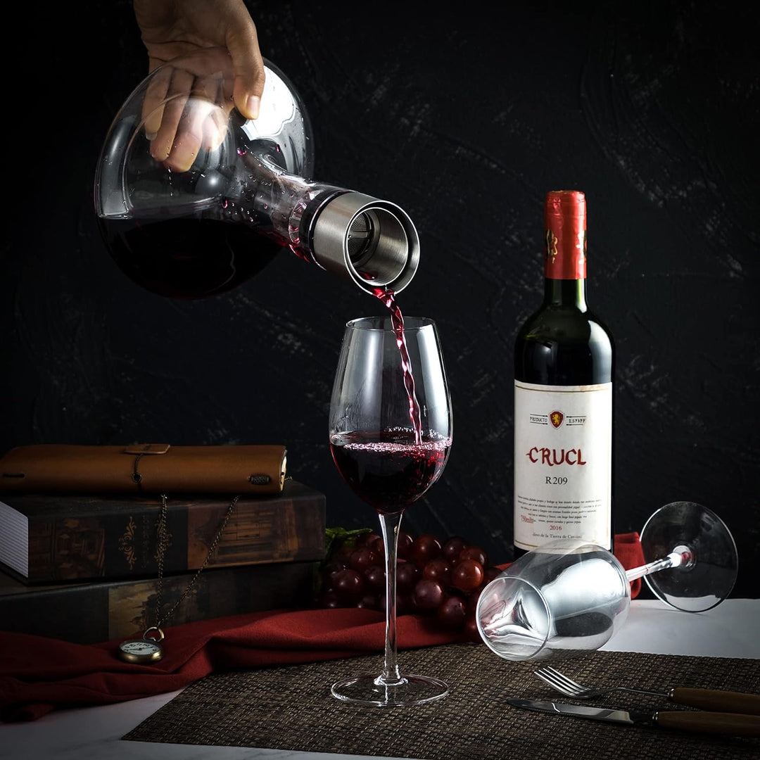 Weinkaraffe mit Integriertem Belüfter Ausgiesser & Filter, Decanter, Wein Dekantierer,Weinbelüfter,