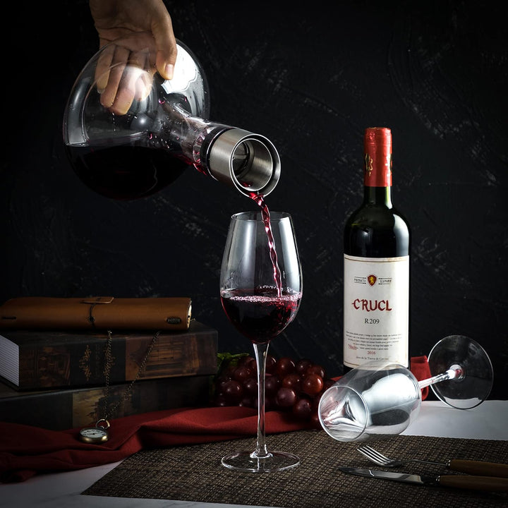 Weinkaraffe mit Integriertem Belüfter Ausgiesser & Filter, Decanter, Wein Dekantierer,Weinbelüfter,