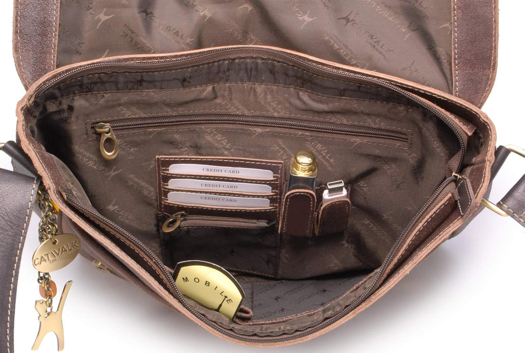 Catwalk Collection Handbags - Vintage Grobem Leder - CATWALK COLLECTION - Gröss - Umhängetasche Mess