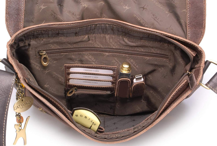 Catwalk Collection Handbags - Vintage Grobem Leder - CATWALK COLLECTION - Gröss - Umhängetasche Mess