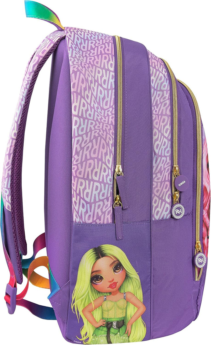 RAINBOW HIGH - Rucksack für Mittelschule, Grundschule, Kinder und Jugendliche, mit gepolstertem und