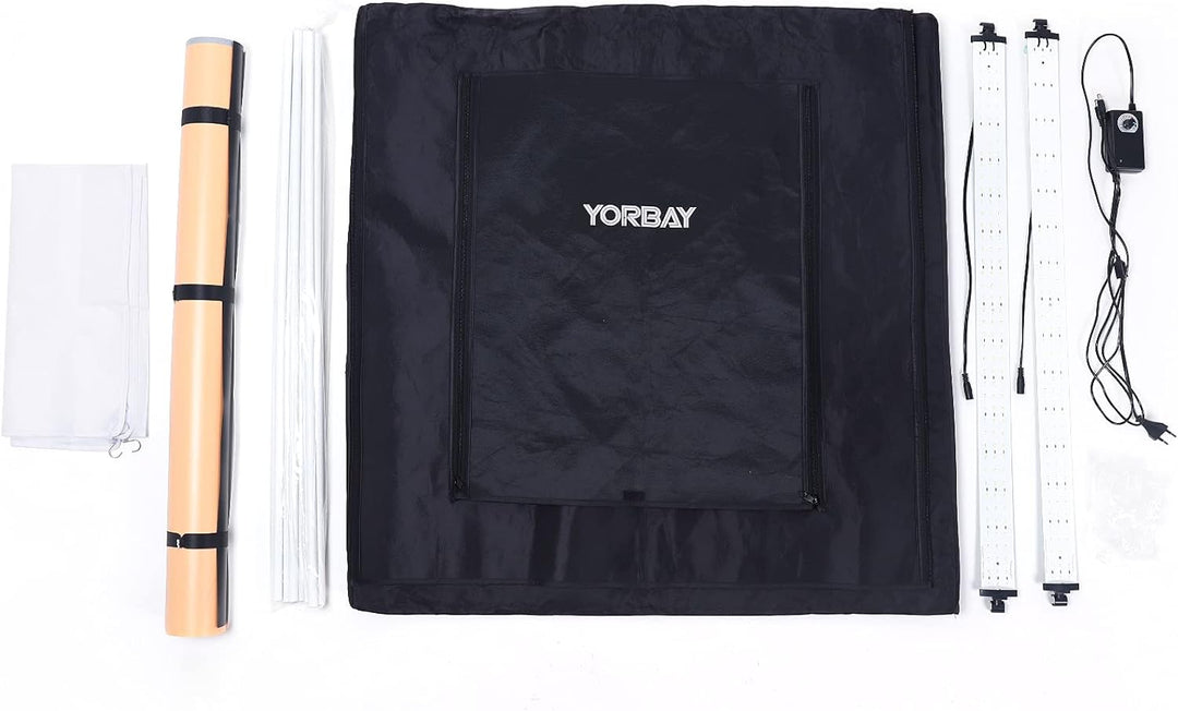 Yorbay Fotostudio Set 80 x 80 x 80cm CRI 95+ LED-Fotobox Lichtbox Lichtwürfel Profi Fotografie Licht